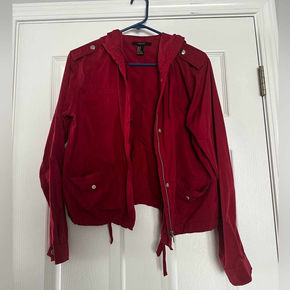 Cropped windbreaker jacket